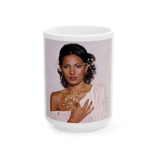 Pam Grier #28 (Vintage Female Icon) White Coffee Mug 15oz - Go Mug Yourself