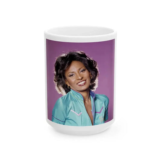 Pam Grier #32 (Vintage Female Icon) White Coffee Mug 15oz - Go Mug Yourself