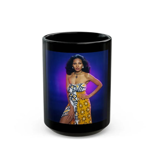 Pam Grier #33 (Vintage Female Icon) Black Coffee Mug 15oz - Go Mug Yourself