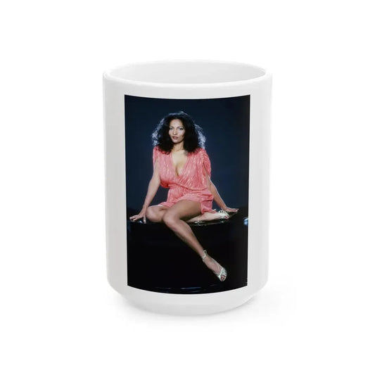 Pam Grier #34 (Vintage Female Icon) White Coffee Mug 15oz - Go Mug Yourself