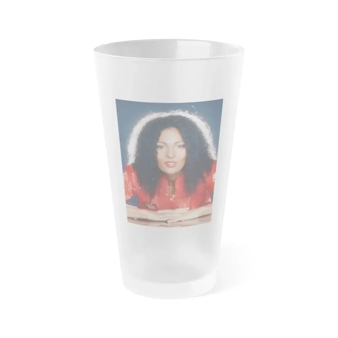 Pam Grier #35 (Vintage Female Icon) Frosted Pint Glass 16oz 16oz Frosted - Go Mug Yourself
