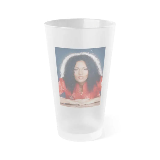 Pam Grier #35 (Vintage Female Icon) Frosted Pint Glass 16oz 16oz Frosted - Go Mug Yourself