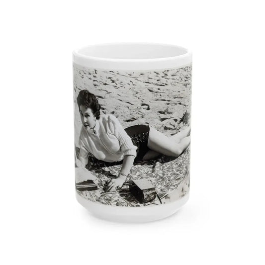 Pamela Duncan #01 (Vintage Female Icon) White Coffee Mug 15oz - Go Mug Yourself