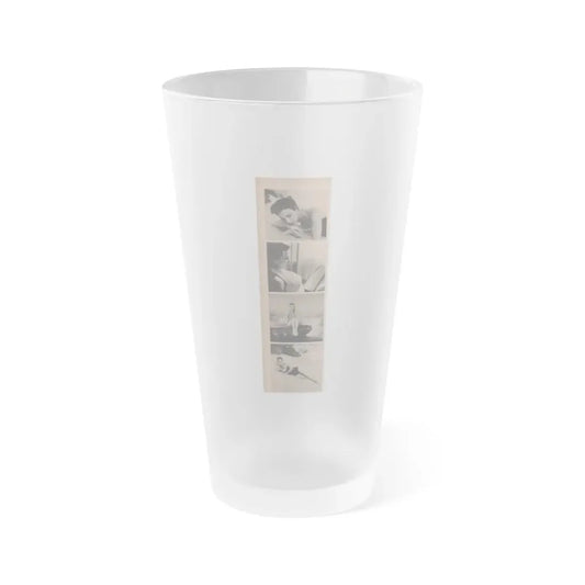 Pamela Duncan #10 - Night and Day Oversized Mag. Feb. '55 - 4 B&W Photos (Vintage Female Icon) Frosted Pint Glass 16oz 16oz Frosted - Go Mug Yourself