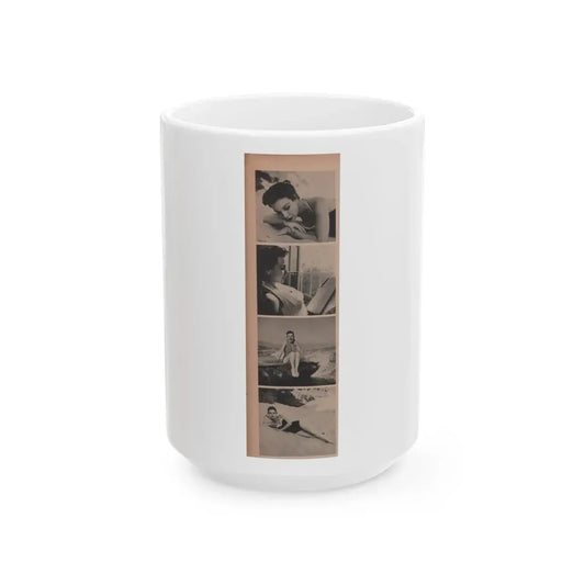 Pamela Duncan #10 - Night and Day Oversized Mag. Feb. '55 - 4 B&W Photos (Vintage Female Icon) White Coffee Mug 15oz - Go Mug Yourself