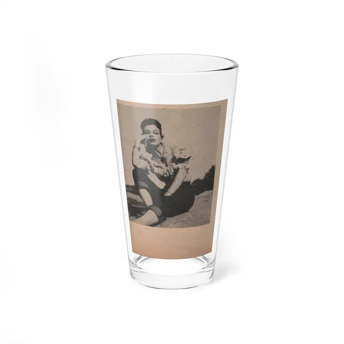 Pamela Duncan #11 - Night and Day Oversized Mag. Feb. '55 - 1 Cropped B&W Photo (Vintage Female Icon) Pint Glass 16oz 16oz - Go Mug Yourself