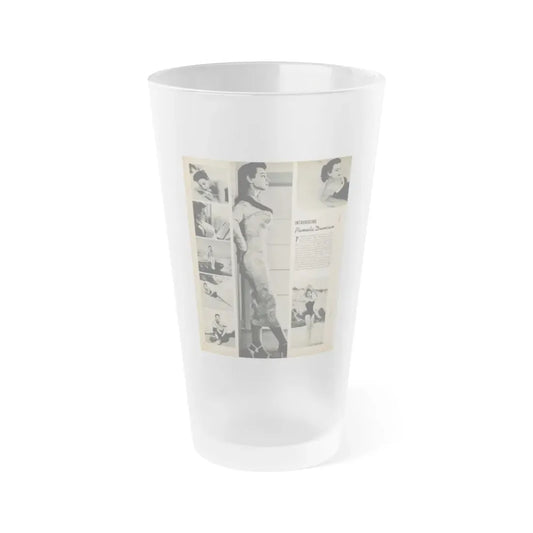 Pamela Duncan #12 - Night and Day Oversized Mag. Feb. '55 - 1 Cropped B&W Photo1 (Vintage Female Icon) Frosted Pint Glass 16oz 16oz Frosted - Go Mug Yourself