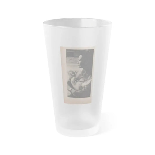 Pamela Duncan #15 - Night and Day Oversized Mag. Feb. '55 - 1 Cropped B&W Photo (Vintage Female Icon) Frosted Pint Glass 16oz 16oz Frosted - Go Mug Yourself