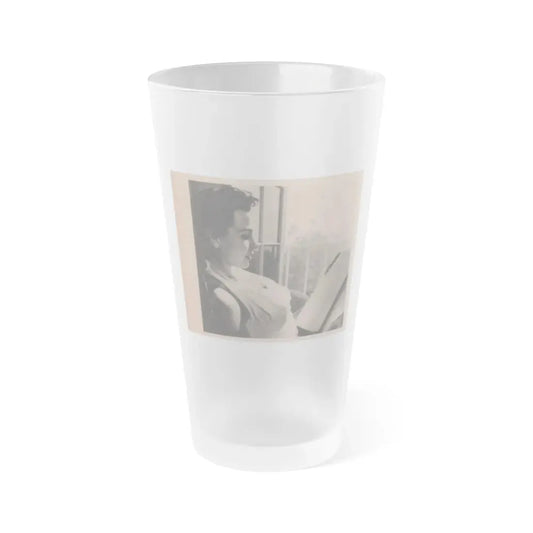 Pamela Duncan #17 - Night and Day Oversized Mag. Feb. '55 - 1 Cropped B&W Photo (Vintage Female Icon) Frosted Pint Glass 16oz 16oz Frosted - Go Mug Yourself