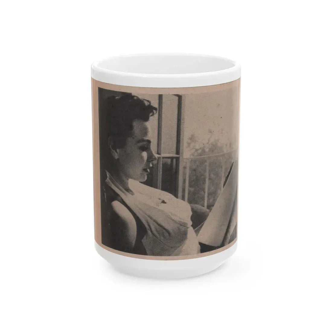 Pamela Duncan #17 - Night and Day Oversized Mag. Feb. '55 - 1 Cropped B&W Photo (Vintage Female Icon) White Coffee Mug 15oz - Go Mug Yourself