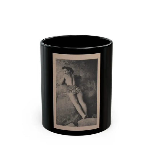 Pamela Duncan #21 - Night and Day Oversized Mag. Feb. '55 - 1 Cropped B&W Photo (Vintage Female Icon) Black Coffee Mug 11oz - Go Mug Yourself