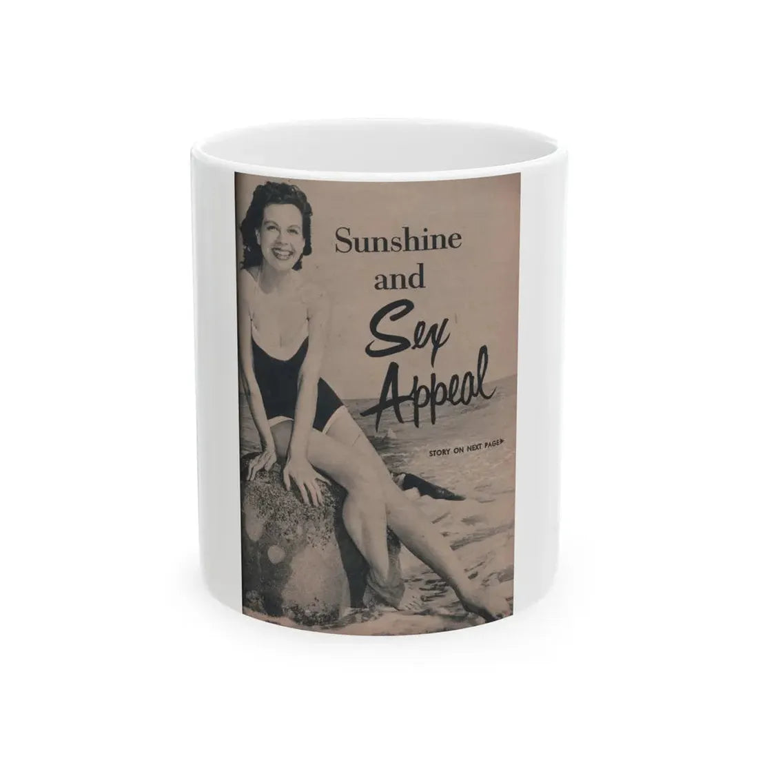 Pamela Duncan #23 - PHOTO Digest Mag. March '55 - 1 B&W Photo (Vintage Female Icon) White Coffee Mug 11oz - Go Mug Yourself