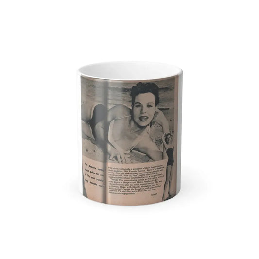 Pamela Duncan #26 - PHOTO Digest Mag. March '55 - 2 B&W Photos & Short Article (Vintage Female Icon) Color Changing Mug 11oz 11oz - Go Mug Yourself