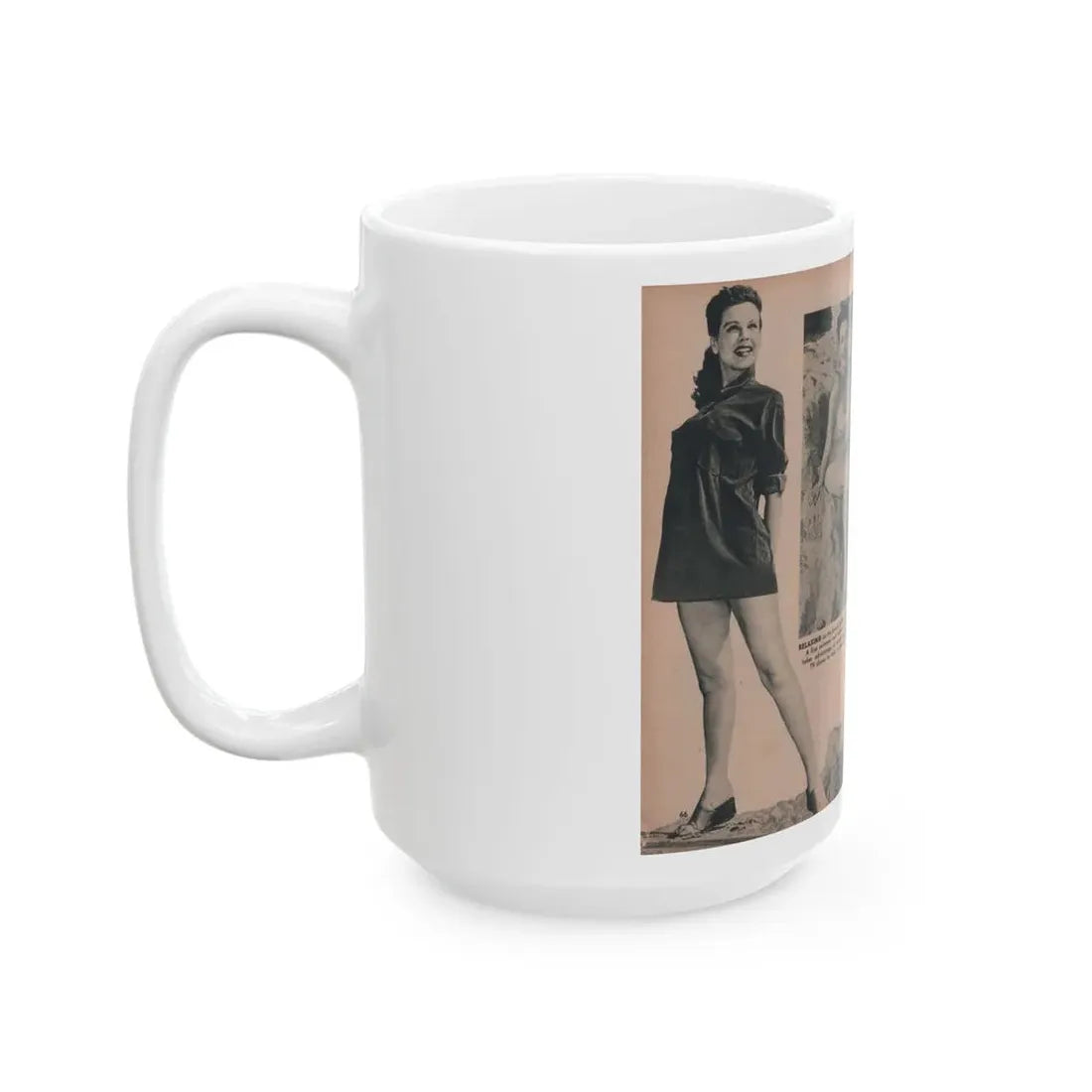 Pamela Duncan #27 - PHOTO Digest Mag. March '55 - 4 B&W Photos (Vintage Female Icon) White Coffee Mug - Go Mug Yourself