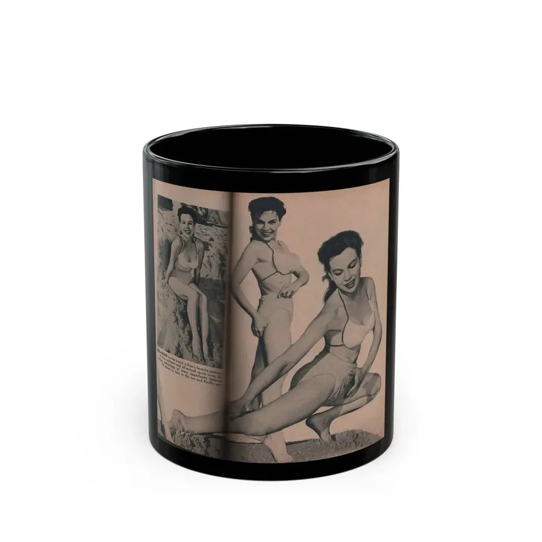 Pamela Duncan #29 - PHOTO Digest Mag. March '55 - 3 B&W Photos (Vintage Female Icon) Black Coffee Mug 11oz - Go Mug Yourself