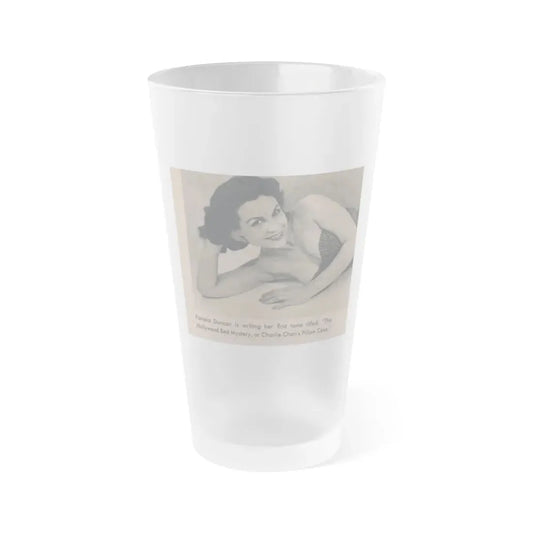 Pamela Duncan #31 - GALA Mag. March '56 - 1 Small B&W Photo (Vintage Female Icon) Frosted Pint Glass 16oz 16oz Frosted - Go Mug Yourself
