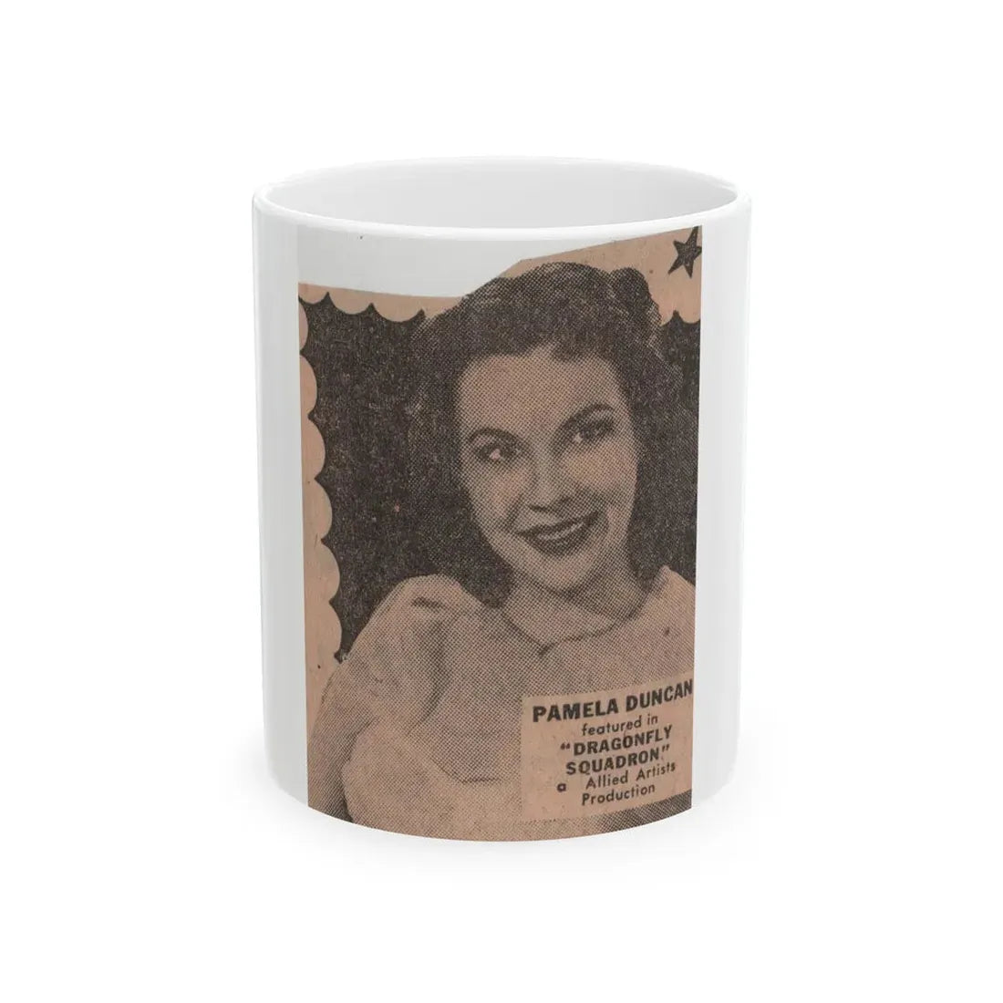 Pamela Duncan #35 - 3x2 Clipping (Vintage Female Icon) White Coffee Mug 11oz - Go Mug Yourself