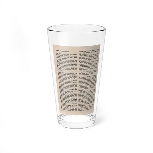 Pamela Duncan #38 - 5x7 Artricle continued no photo (Vintage Female Icon) Pint Glass 16oz 16oz - Go Mug Yourself