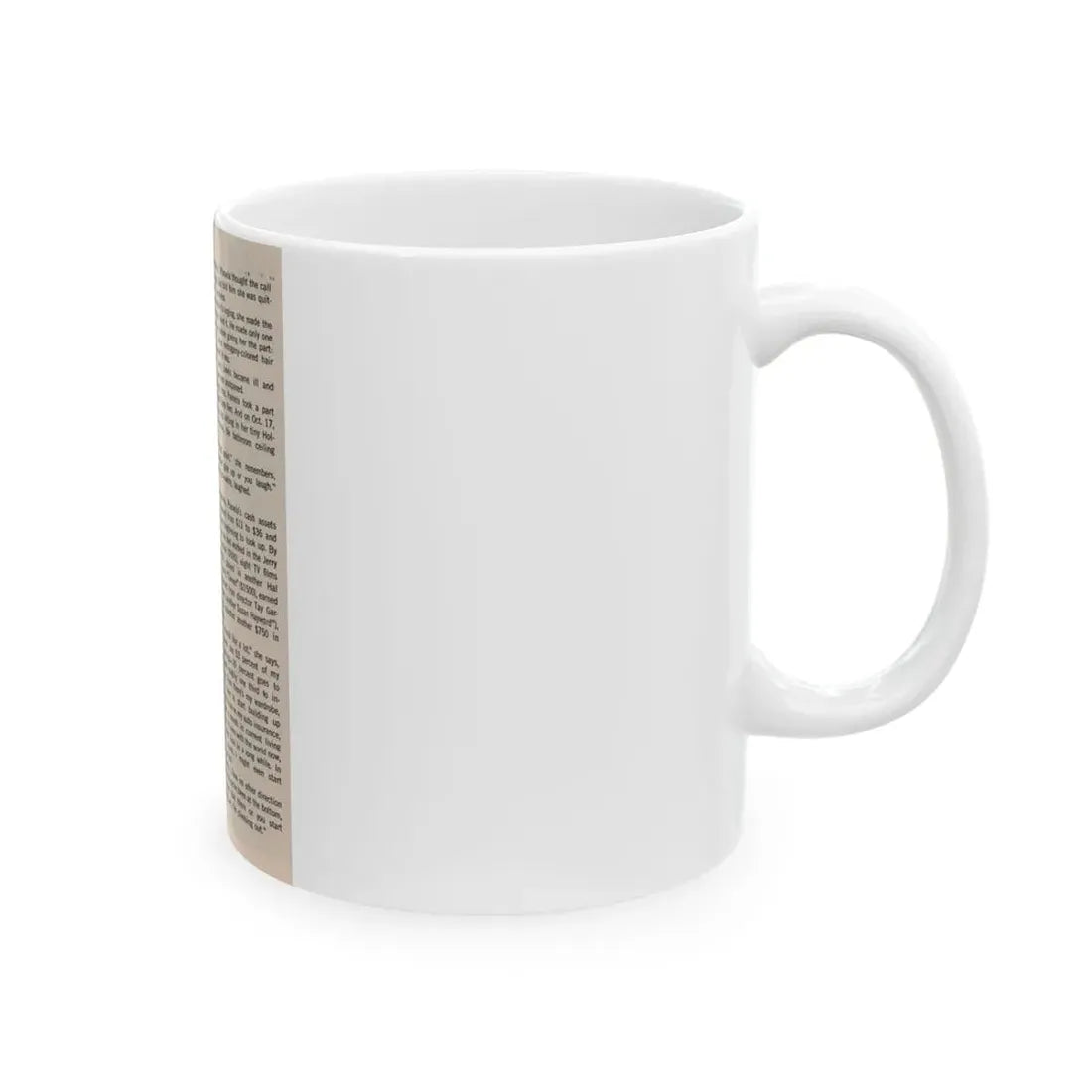 Pamela Duncan #38 - 5x7 Artricle continued no photo (Vintage Female Icon) White Coffee Mug - Go Mug Yourself