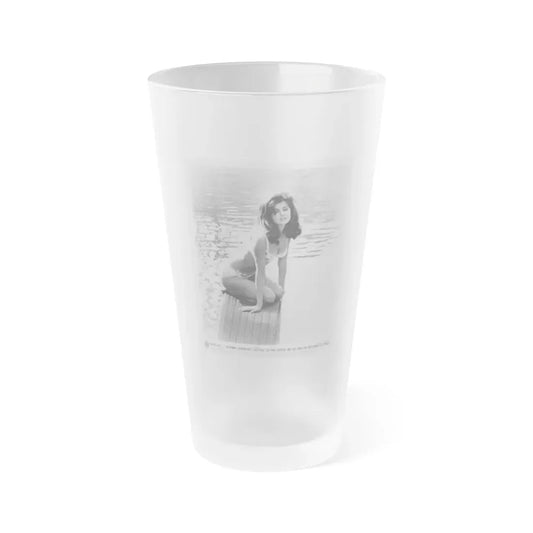 Pamela Tiffin #08 (Vintage Female Icon) Frosted Pint Glass 16oz 16oz Frosted - Go Mug Yourself