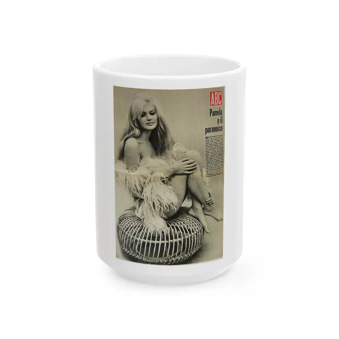 Pamela Tiffin #110 - Mag. Cover (Vintage Female Icon) White Coffee Mug 15oz - Go Mug Yourself