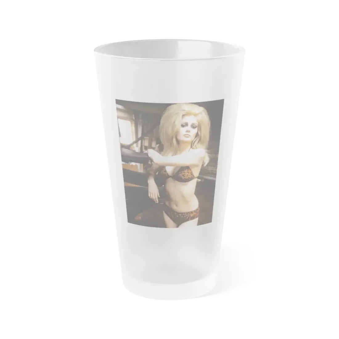 Pamela Tiffin #1161 (Vintage Female Icon) Frosted Pint Glass 16oz 16oz Frosted - Go Mug Yourself