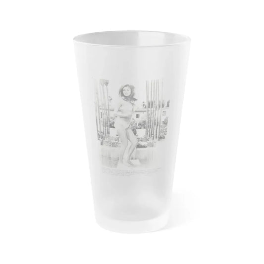 Pamela Tiffin #125 (Vintage Female Icon) Frosted Pint Glass 16oz 16oz Frosted - Go Mug Yourself