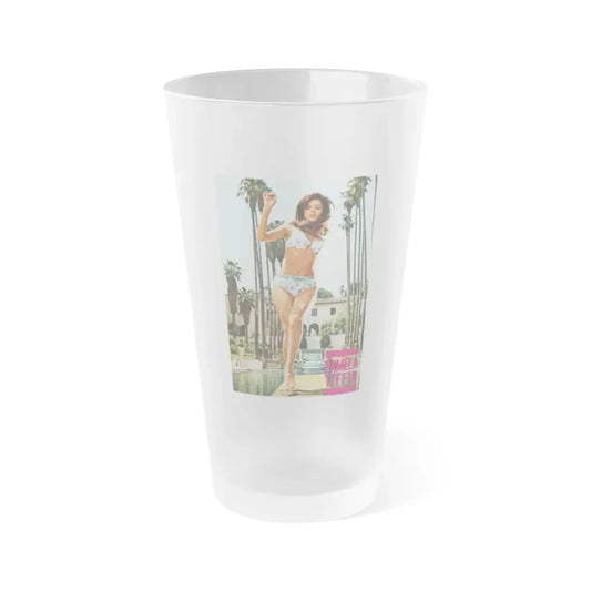Pamela Tiffin #127 (Vintage Female Icon) Frosted Pint Glass 16oz 16oz Frosted - Go Mug Yourself