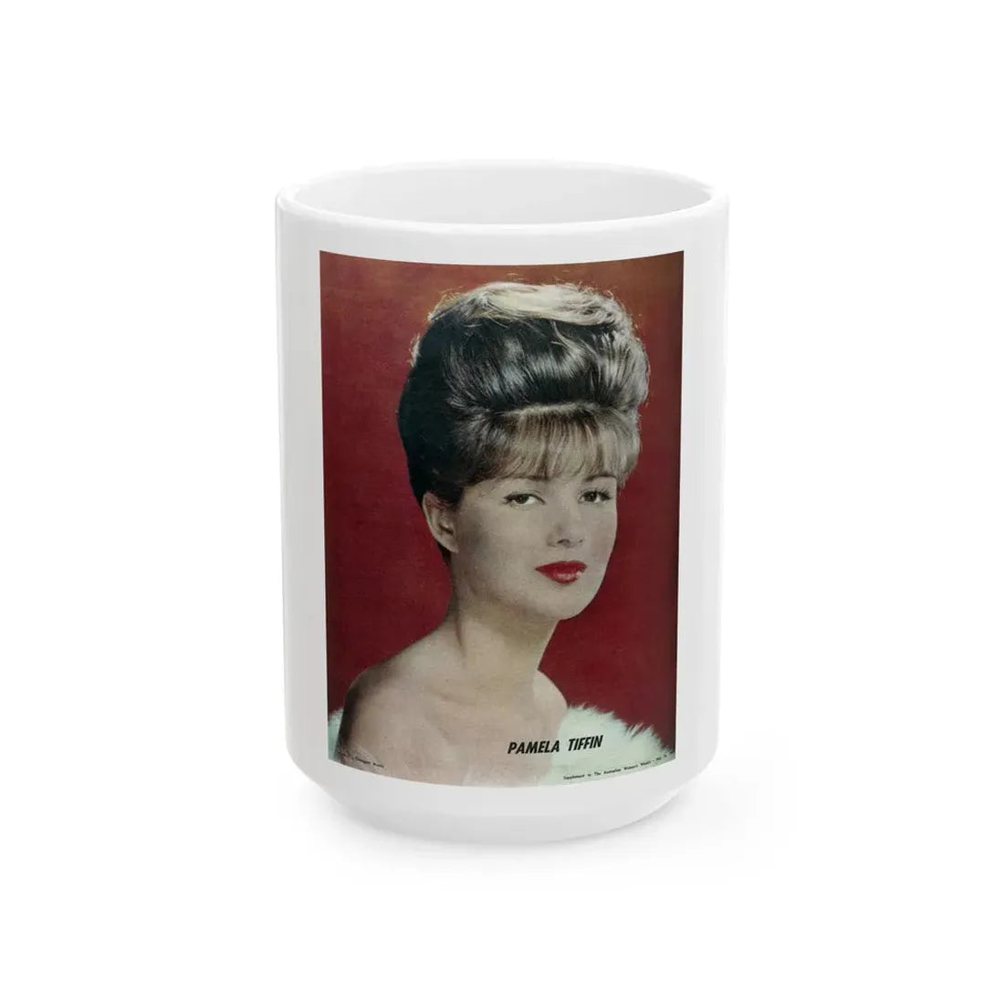 Pamela Tiffin #132 - Mag. Page (Vintage Female Icon) White Coffee Mug 15oz - Go Mug Yourself