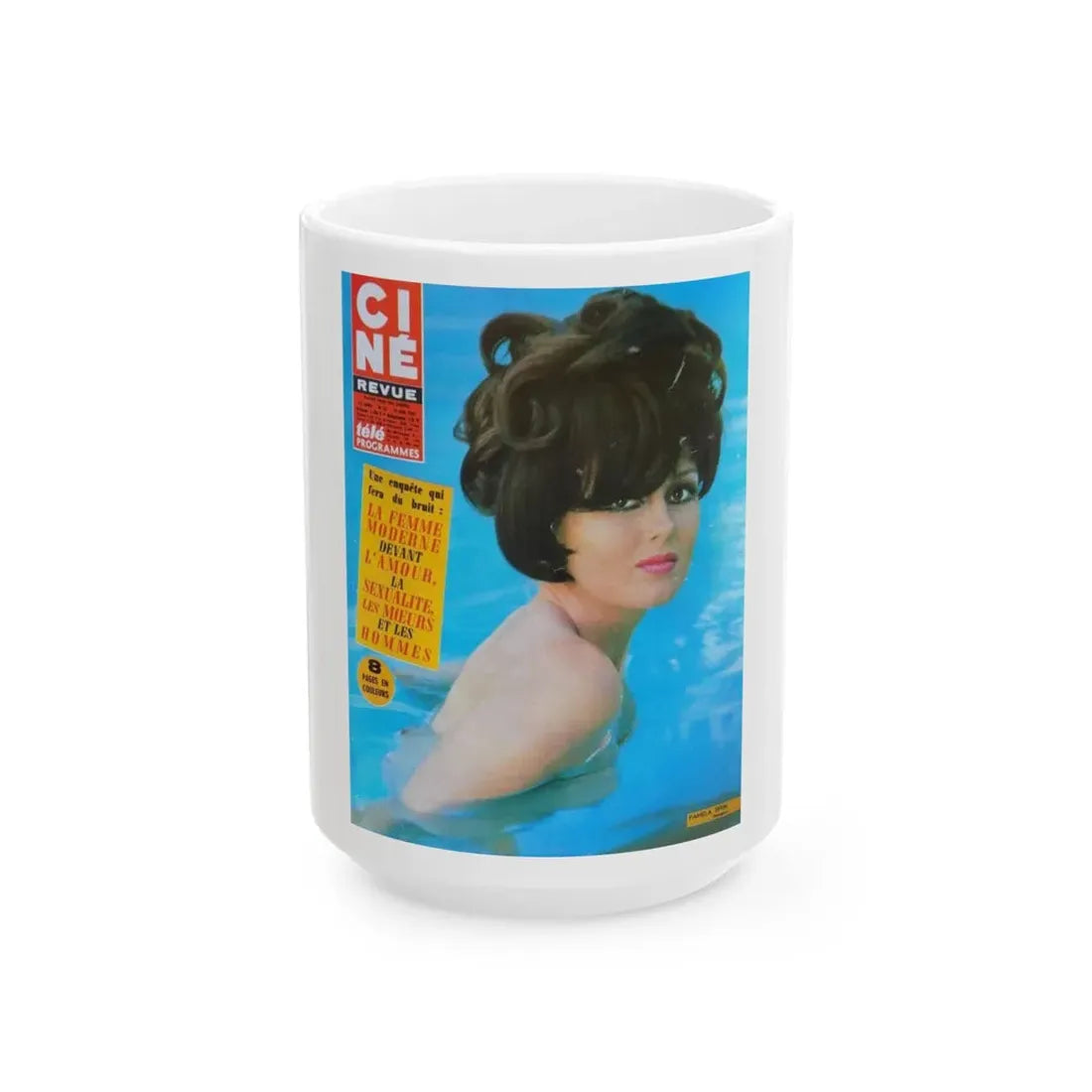Pamela Tiffin #144 - Mag. Cover (Vintage Female Icon) White Coffee Mug 15oz - Go Mug Yourself