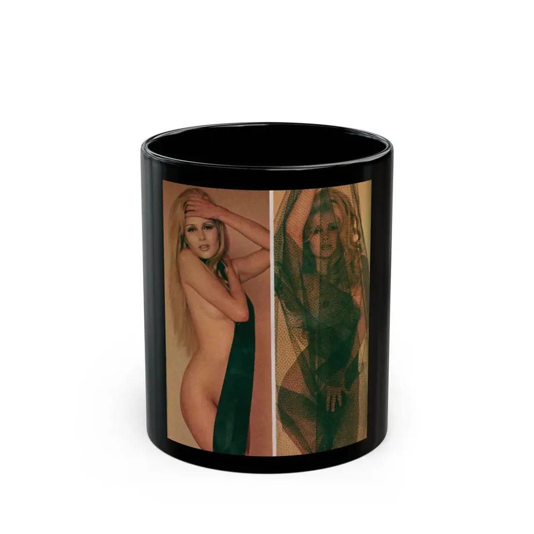 Pamela Tiffin #151 - 2 Playboy Pics (Vintage Female Icon) Black Coffee Mug 11oz - Go Mug Yourself