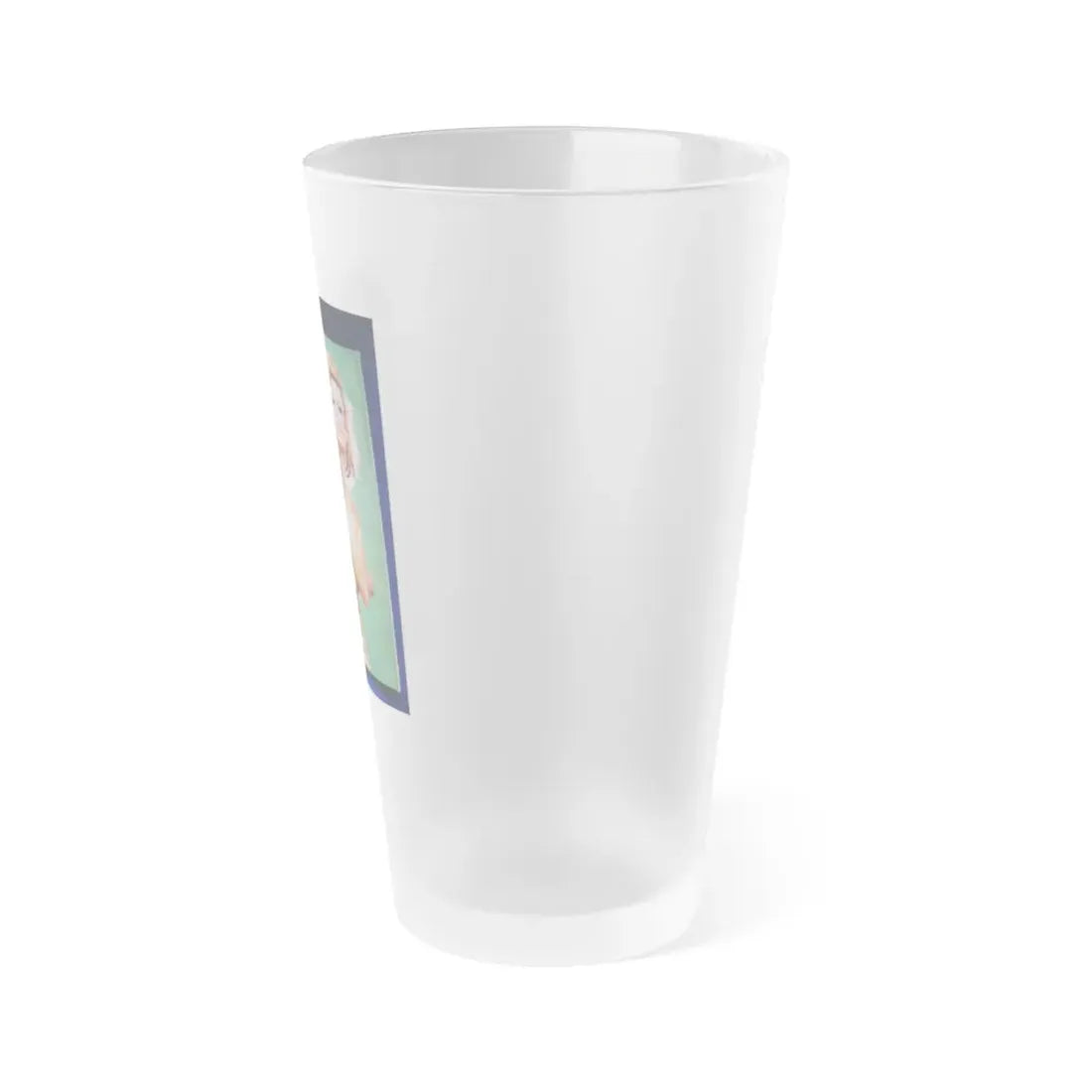 Pamela Tiffin #175 - Mag. on Table Pam on Cover (Vintage Female Icon) Frosted Pint Glass 16oz - Go Mug Yourself