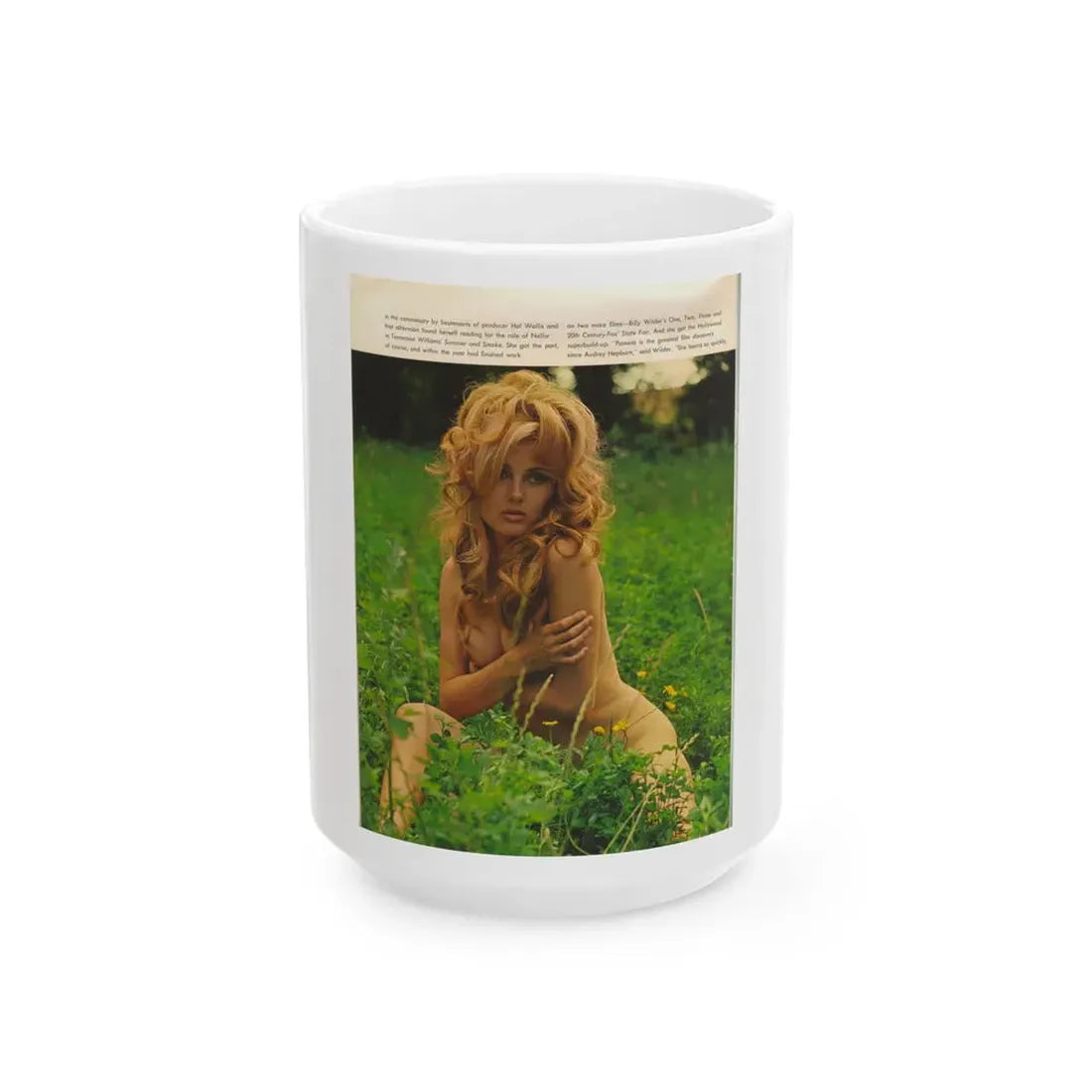 Pamela Tiffin #178 - Playboy February '69 Photo (Vintage Female Icon) White Coffee Mug 15oz - Go Mug Yourself