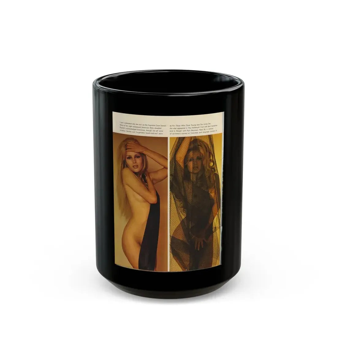 Pamela Tiffin #180 - Playboy February '69 Photo (Vintage Female Icon) Black Coffee Mug 15oz - Go Mug Yourself