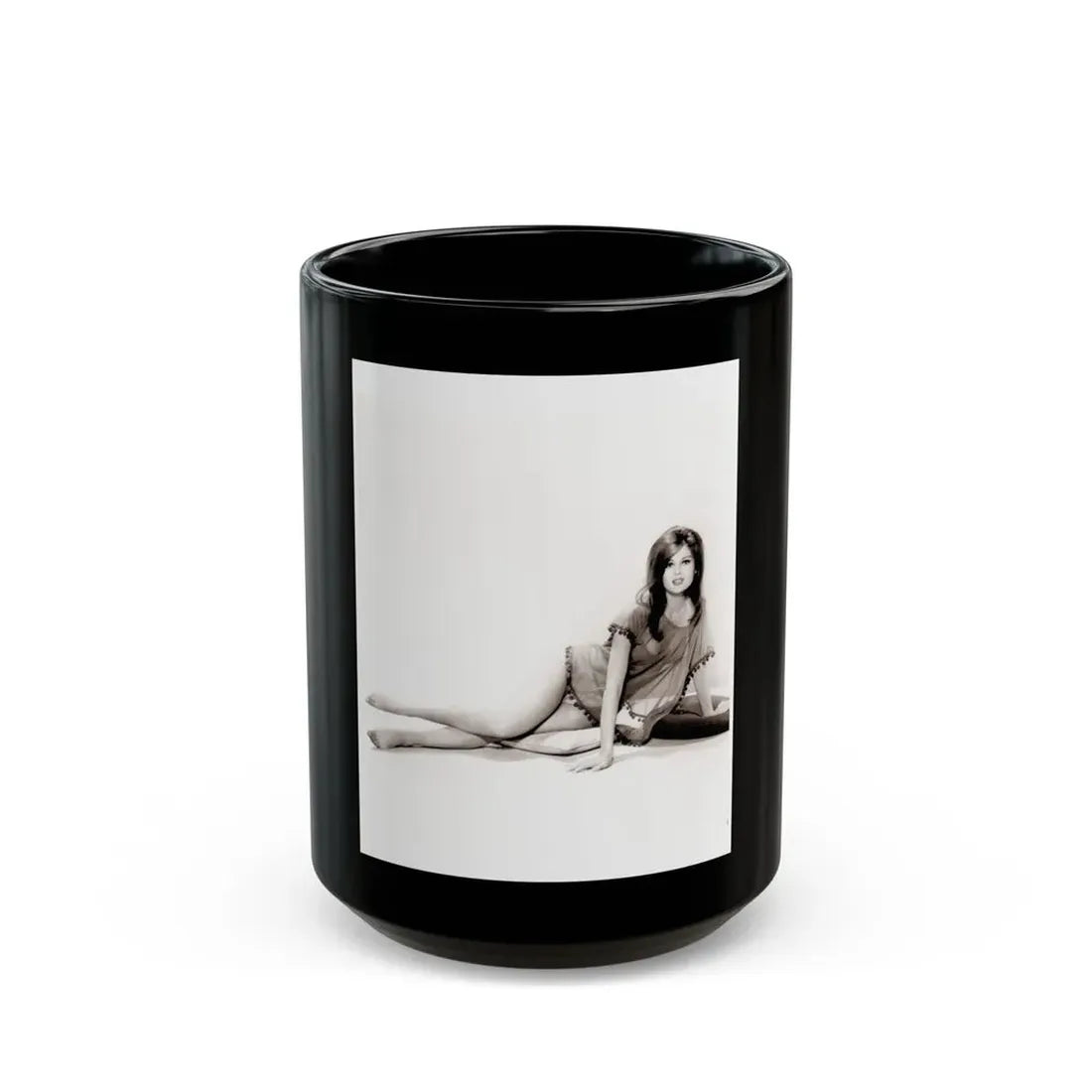 Pamela Tiffin #202 - 8x10 B&W Full Body Photo from 1964 (Vintage Female Icon) Black Coffee Mug 15oz - Go Mug Yourself