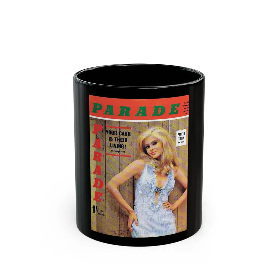 Pamela Tiffin #21 - Mag. Cover (Vintage Female Icon) Black Coffee Mug 11oz - Go Mug Yourself
