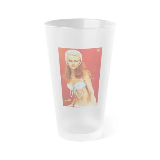 Pamela Tiffin #221 (Vintage Female Icon) Frosted Pint Glass 16oz 16oz Frosted - Go Mug Yourself