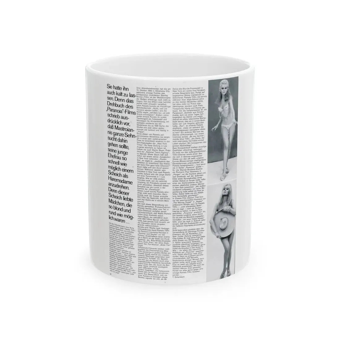 Pamela Tiffin #35 - Mag. Page (Vintage Female Icon) White Coffee Mug 11oz - Go Mug Yourself