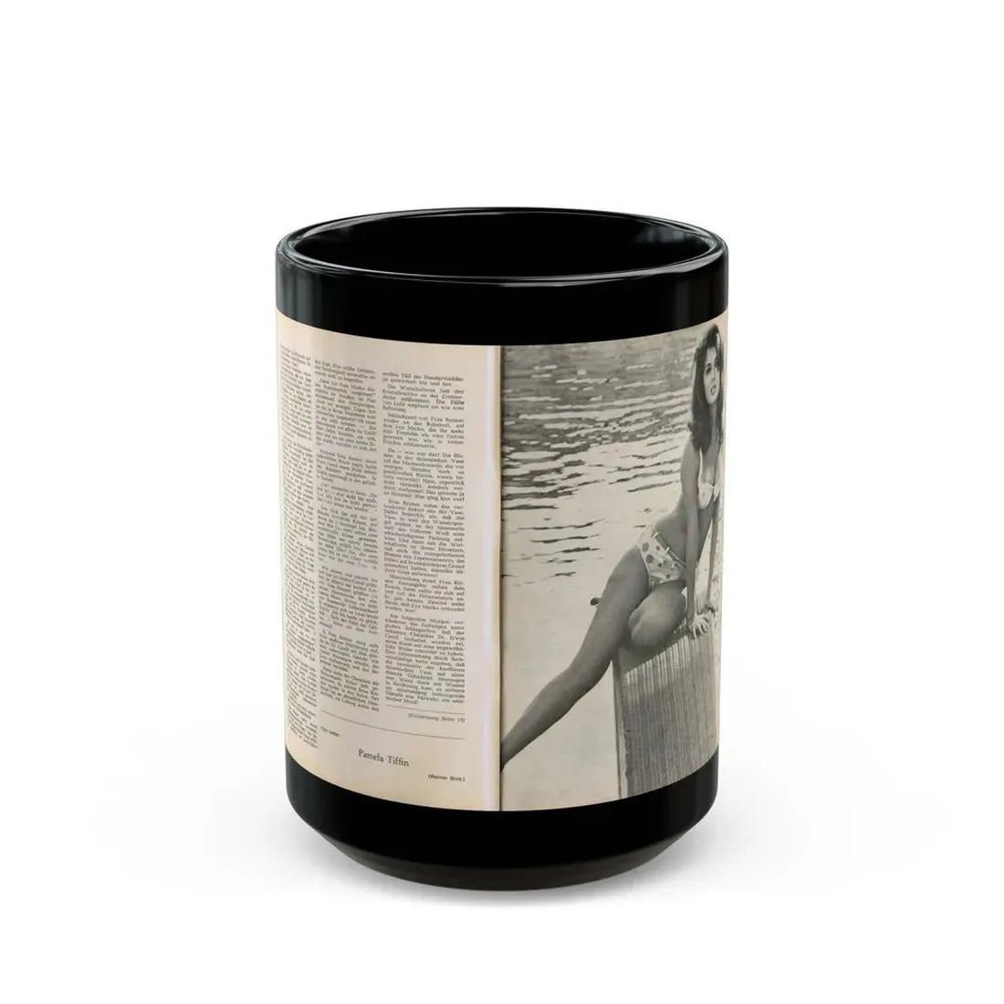 Pamela Tiffin #36 - 2 Mag. Pages (Vintage Female Icon) Black Coffee Mug 15oz - Go Mug Yourself