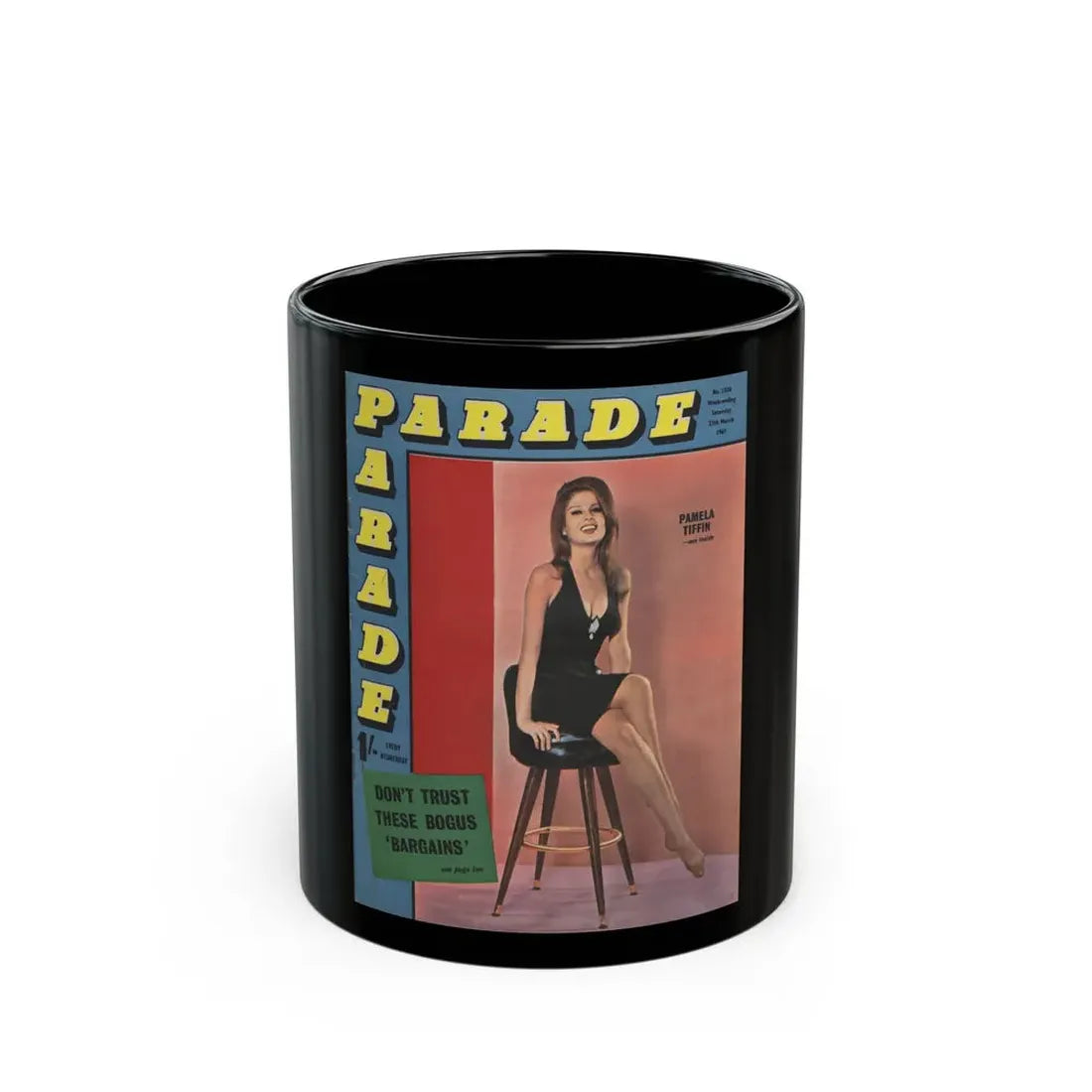 Pamela Tiffin #37 - Mag. Cover (Vintage Female Icon) Black Coffee Mug 11oz - Go Mug Yourself