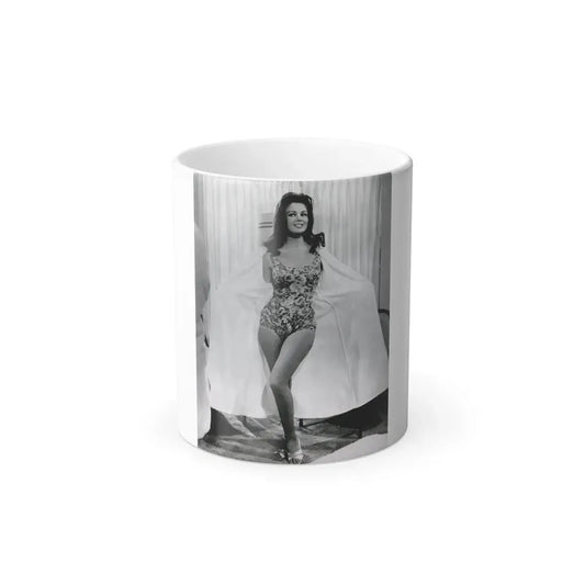 Pamela Tiffin #55 - 8x10 B&W Full Body 1 Piece Swimsuit Cheesecake Photo Hi-Res Re-Print (Vintage Female Icon) Color Changing Mug 11oz 11oz - Go Mug Yourself