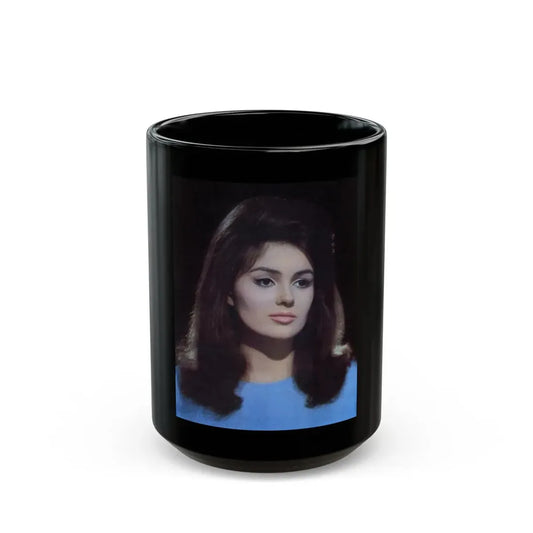 Pamela Tiffin #64 (Vintage Female Icon) Black Coffee Mug 15oz - Go Mug Yourself