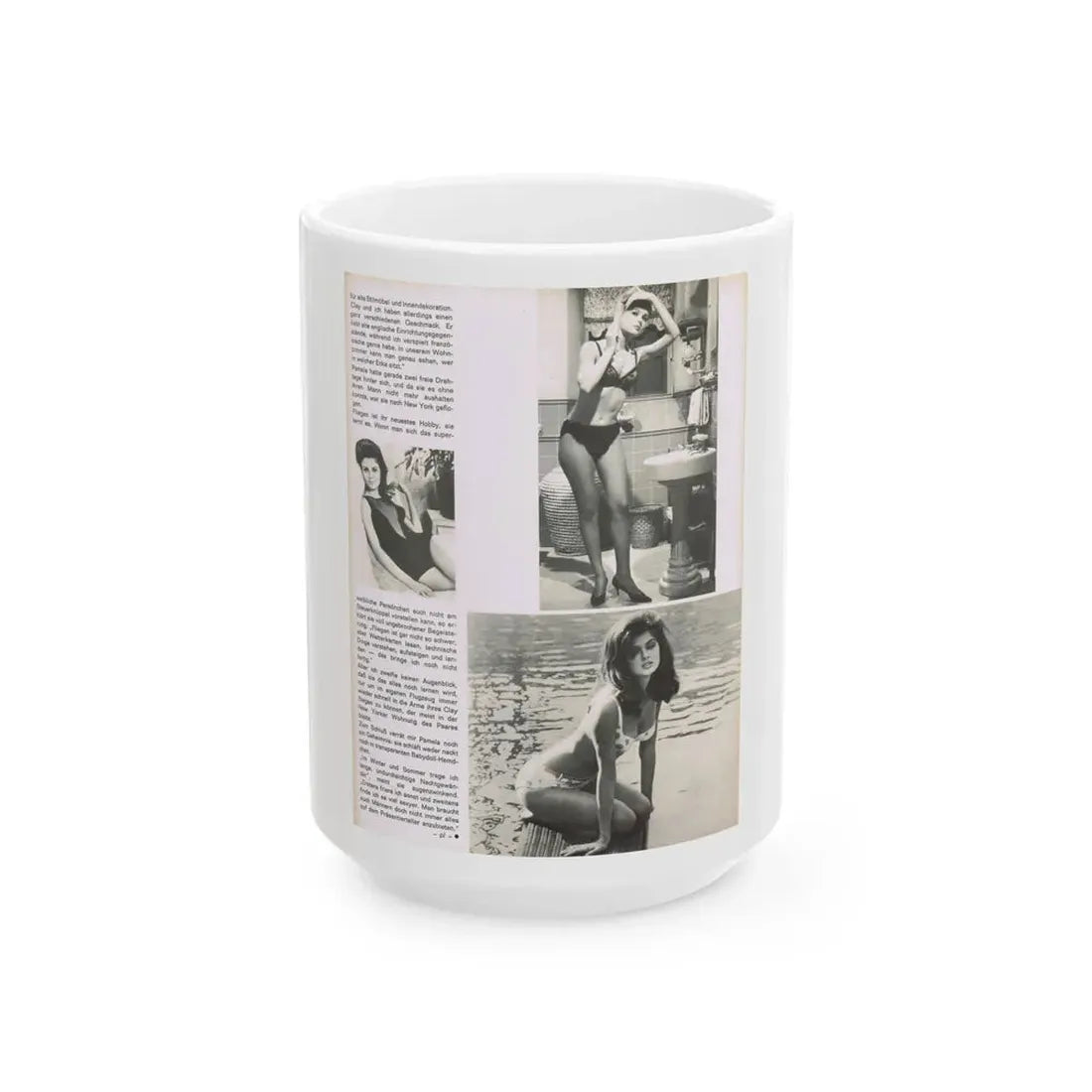 Pamela Tiffin #68 - Mag Page (Vintage Female Icon) White Coffee Mug 15oz - Go Mug Yourself