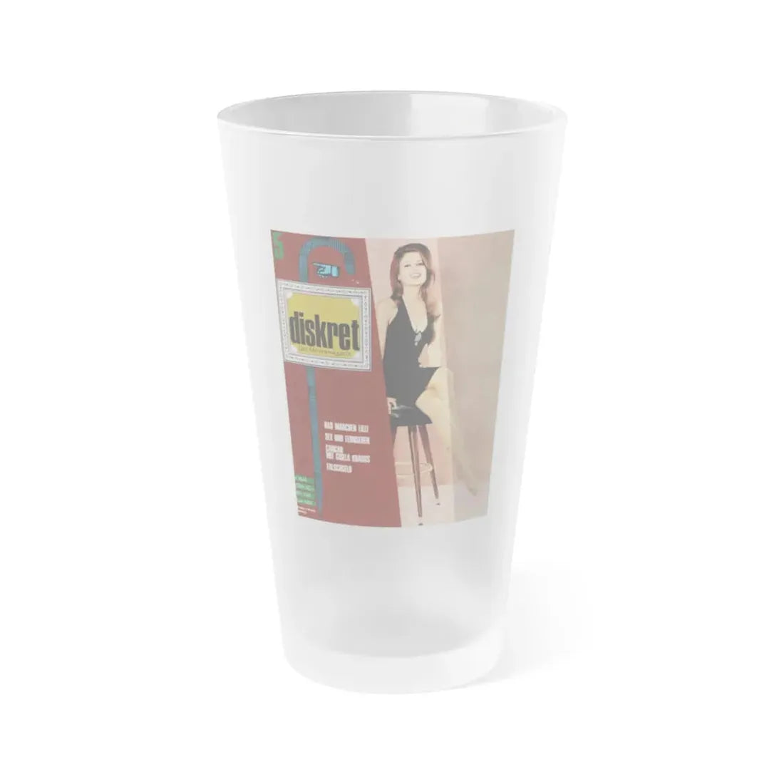 Pamela Tiffin #78 - Mag. Cover (Vintage Female Icon) Frosted Pint Glass 16oz 16oz Frosted - Go Mug Yourself
