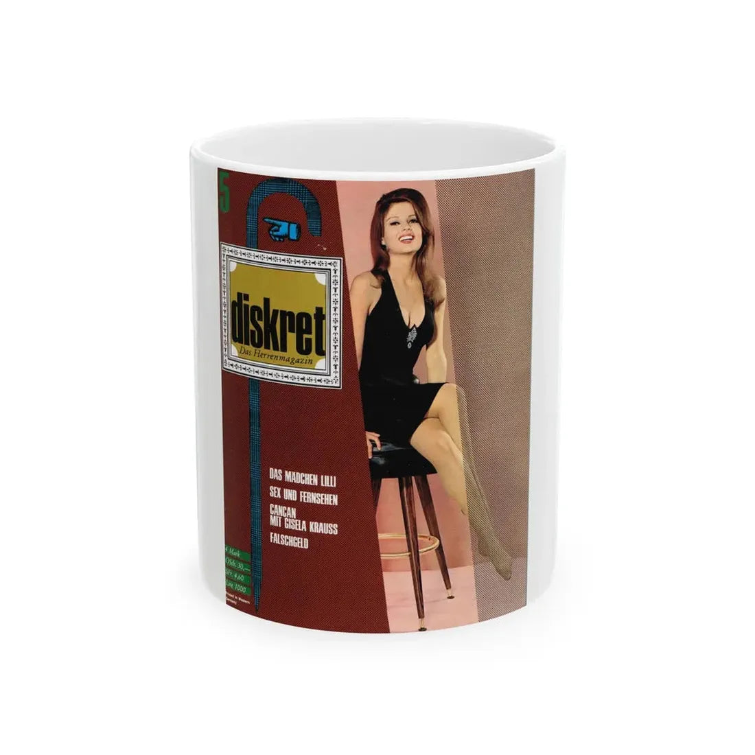 Pamela Tiffin #78 - Mag. Cover (Vintage Female Icon) White Coffee Mug 11oz - Go Mug Yourself