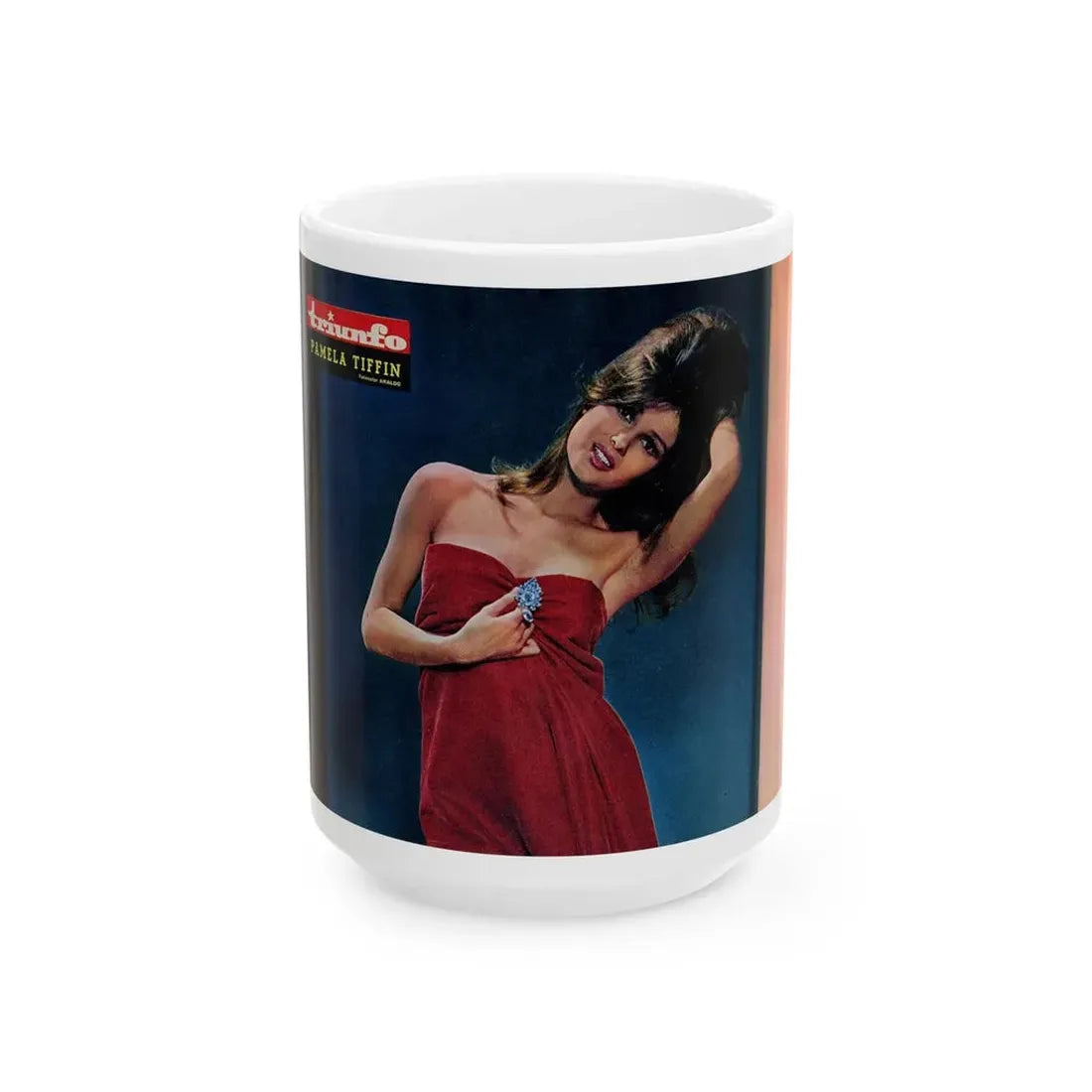 Pamela Tiffin #80 - Mag. Centerfold (Vintage Female Icon) White Coffee Mug 15oz - Go Mug Yourself