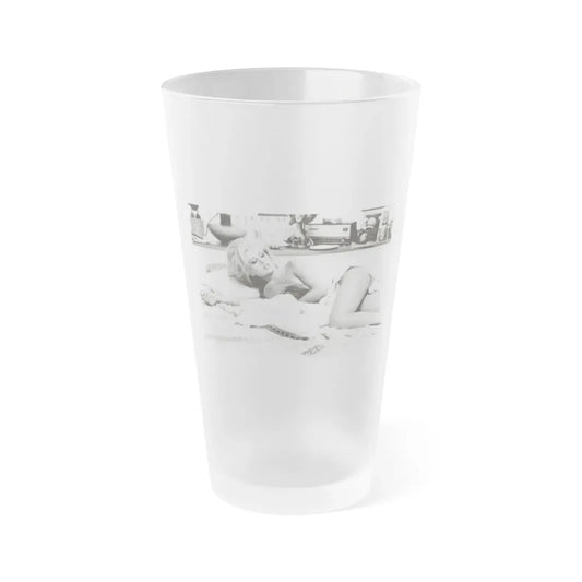 Pamela Tiffin #96 (Vintage Female Icon) Frosted Pint Glass 16oz 16oz Frosted - Go Mug Yourself
