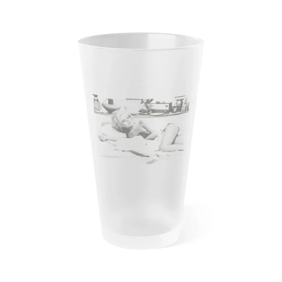 Pamela Tiffin #961 (Vintage Female Icon) Frosted Pint Glass 16oz 16oz Frosted - Go Mug Yourself