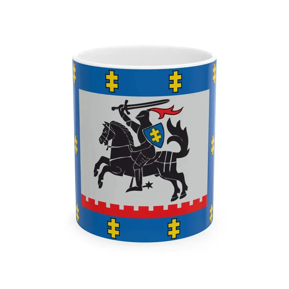 Panevezys County flag (Lithuania) White Coffee Mug 11oz - Go Mug Yourself