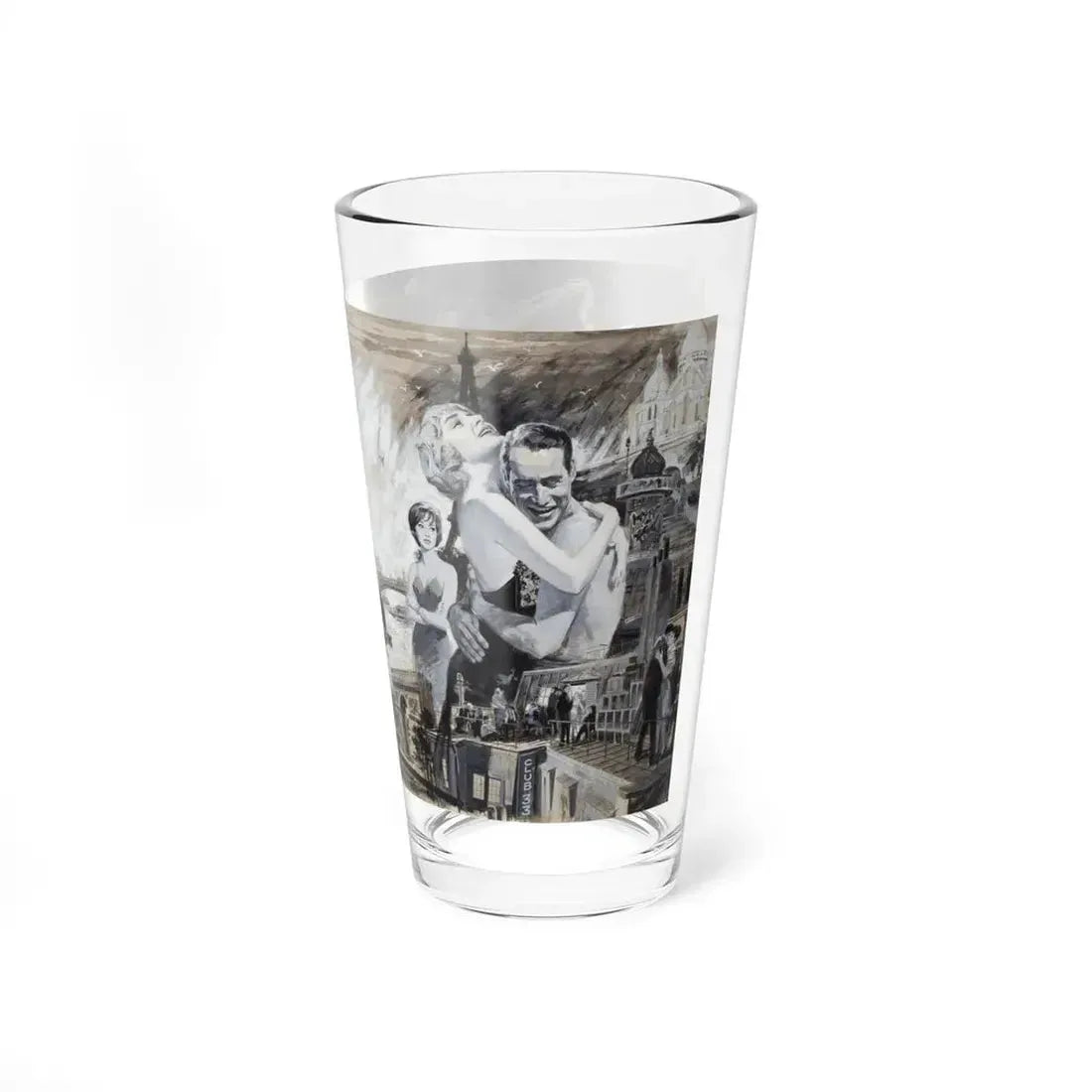 Paris Blues, movie poster preliminary illustration (Magazine Illustration) Pint Glass 16oz - Go Mug Yourself